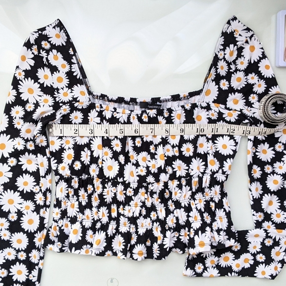 Forever 21 Floral Print Square Neck Top - Picture 3 of 8
